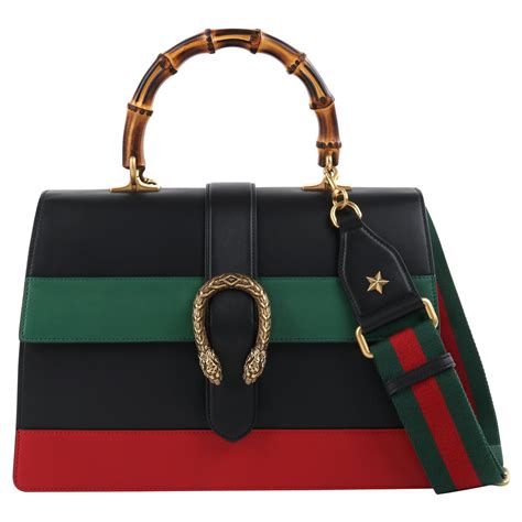 black gucci handbag with red and green strap|authentic gucci handbags black.